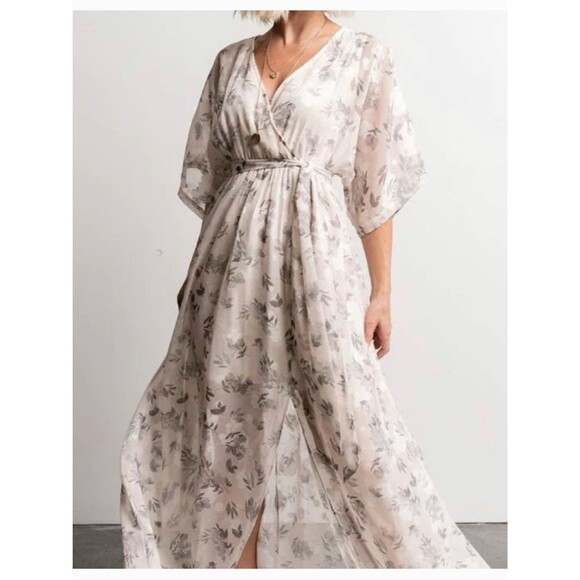 Baltic Born Dresses & Skirts - Baltic Born Floral Jacquard Kimono Maxi Dress Size XL